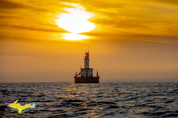 Michigan Lighthouses Sunset at Detour Lighthouse Detour Michigan Photos