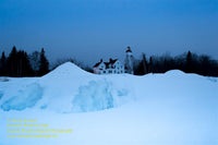 Point Iroquois Lighthouse Photo Winter Scene Image