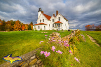 Point Iroquois Lighthouse at Autumn Colors at Brimley, Michigan