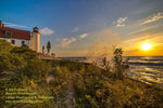 Michigan Photography Point Betsie Lighthouse Sunset Home Office Decor