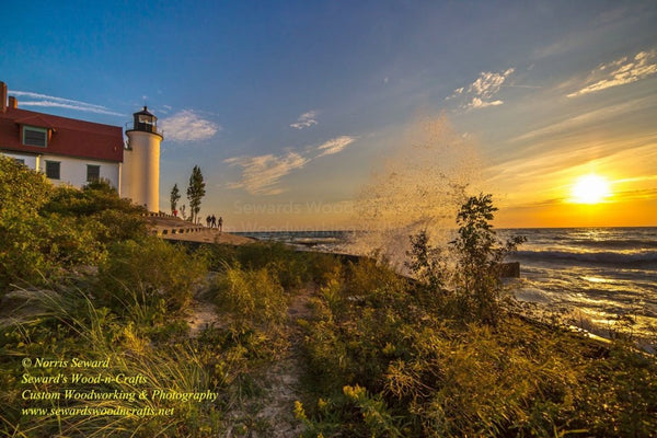 Michigan Photography Point Betsie Lighthouse Sunset Home Office Decor