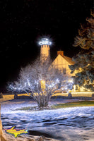 Michigan Photography Point Iroquois Winter Night Lighthouse Brimley, Michigan