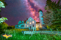 Michigan Photography Milky Way at Iroquois Point Lighthouse near Brimley Michigan