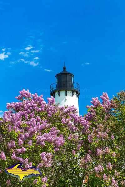 Lighthouse Point Iroquois Spring Lilacs Photo Michigan Photography Upper Peninsula Images