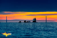 Michigan Landscape Photography Round Island Lighthouse Sunset in the Straits of Mackinac