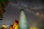 Milky Way Over Point Iroquois Lighthouse Brimley, Michigan. Great Lakes Lighthouse Photography