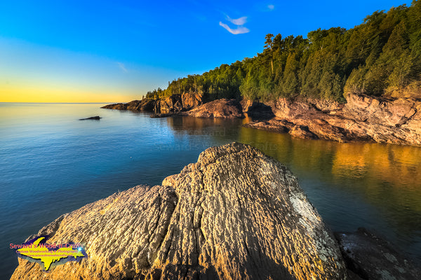 Beautiful Sunrise Black Rocks Of Presque Isle Park Marquette, Michigan