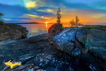 Michigan Landscape Photography Beautiful Sunset On Black Rocks Of Presque Isle Park Marquette, Michigan
