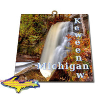 Michigan Made Artwork Michigan's Upper Peninsula Keweenaw Peninsula Hungarian Falls Photo Tile