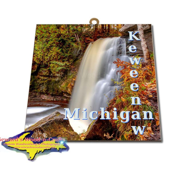 Michigan Made Artwork Michigan's Upper Peninsula Keweenaw Peninsula Hungarian Falls Photo Tile