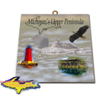 Michigan Made Artwork Michigan's Upper Peninsula Loon & Baby Loon Hanging Photo