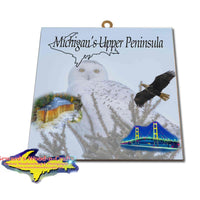 Michigan Made Artwork Michigan's Upper Peninsula Snowy Owl Hanging Photo Tiles