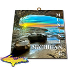 Michigan Made Artwork Michigan's Upper Peninsula Munising Michigan Sunset Photo Tile Yooper Gifts