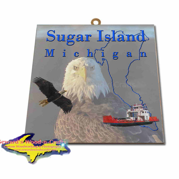 Michigan Made Artwork Sugar Island Michigan Eagle Hanging Photo Tiles