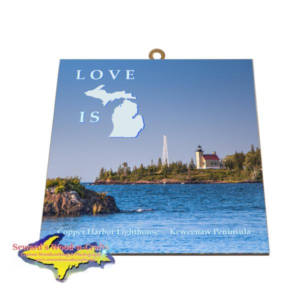 Copper Harbor Lighthouse Photo Tile Michigan's Upper Peninsula Gifts