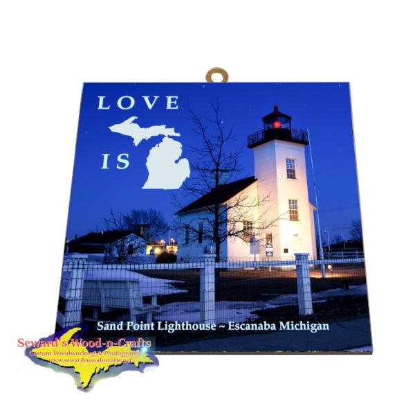 Sand Point Lighthouse Escanaba Gifts & Collectibles Photo Tiles