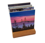 Michigan Coaster Sets Mackinac Bridge Season's Of Mackinaw With Wood Base