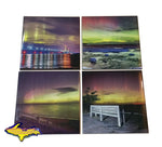 Northern Lights On Michigan Coasters For Family and Friends