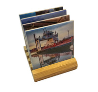 Michigan Coasters Sets of Sugar Island Ferry scenery on a wood base