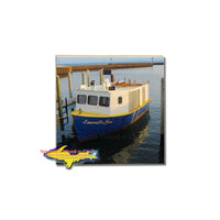Amazing vivid colors on these Tile coasters & Gifts of old fishing boats