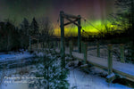 Michigan Upper Peninsula Photography Northern Lights over Naomikong Creek between Brimley and Paradise, Michigan on the North Country Trail