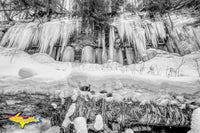 Michigan Black & White Photography Ice Curtains Sand Point Munising Pictured Rocks Photos