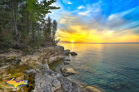 Michigan Landscape Photography Pictured Rocks Paradise Point Sunset Munising, Michigan