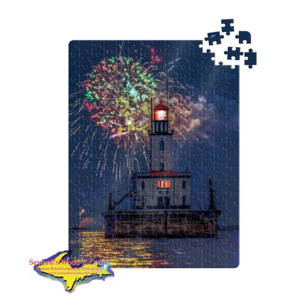 Great Lakes Lighthouses Jigsaw Puzzles Detour Reef Lighthouse in Detour and Drummond Island on Lake Huron in Michigan's Upper Peninsula