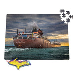Great Lakes Freighter Puzzles M/V Hon James L Oberstar Jigsaw Puzzle for Boatnerd & Ship fans