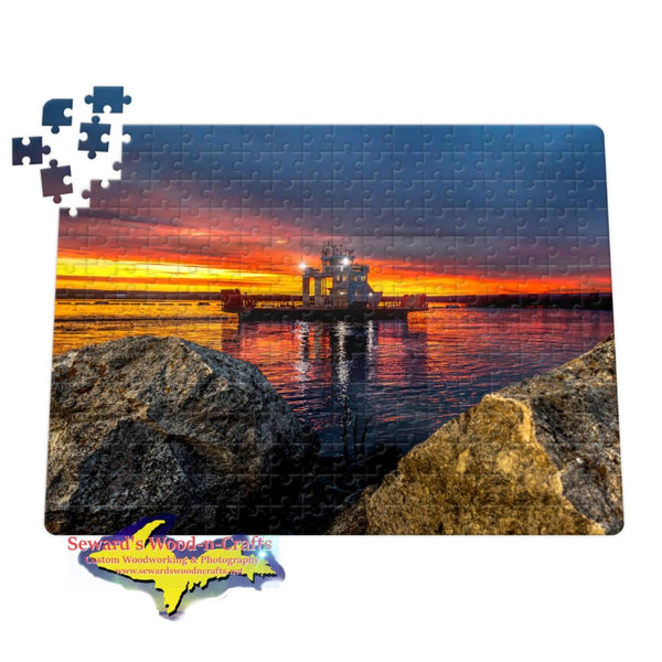 Michigan Jigsaw Puzzles Sugar Island Ferry Sunrise at Mission Point Sault Michigan