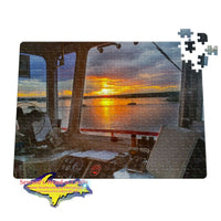 Michigan Jigsaw Puzzles Sugar Island Ferry Sunrise Sault Michigan Puzzle