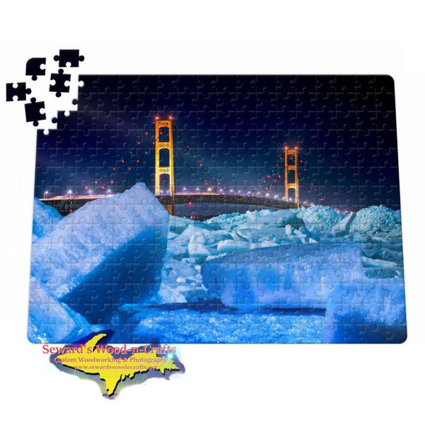 Michigan Made Jigsaw Puzzle Mackinac Blue Ice 252 pc 11x14 Puzzles