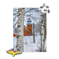 Michigan Jigsaw Puzzle Big Bay Point Lighthouse Winter Scene 