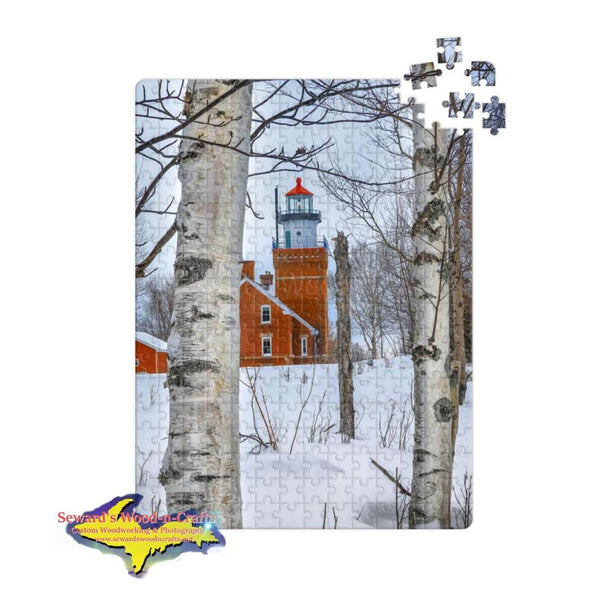 Michigan Jigsaw Puzzle Big Bay Point Lighthouse Winter Scene 