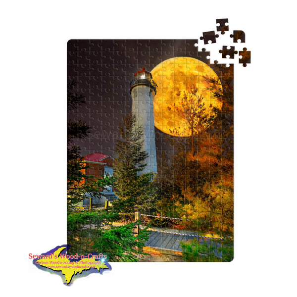 Michigan Puzzles Crisp Point Lighthouse Full Moon