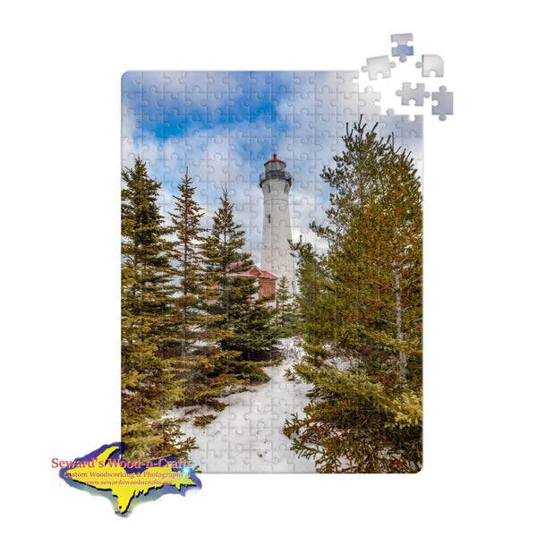 Michigan Jigsaw Puzzle Crisp Point Lighthouse Winter Pines