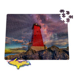 Manistique Lighthouse Milky Way Michigan Puzzles -5353
