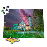Michigan Puzzles Milky Way Over Iroquois Point Lighthouse Brimley, Michigan!