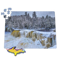 Waterfalls Upper Tahquamenon Winter 252 pc 11x14 Jigsaw Puzzles