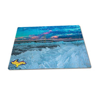 Michigan Puzzles 252 pc Mackinac Bridge Blue Ice Michigan Photography