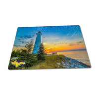 Michigan's Upper Peninsula Puzzles  Sunset at Crisp Point Lighthouse Michigan Made Puzzle