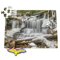 Michigan Made Jigsaw Puzzle Waterfalls Wagner Winter Ice 252 pc 11x14 Puzzles