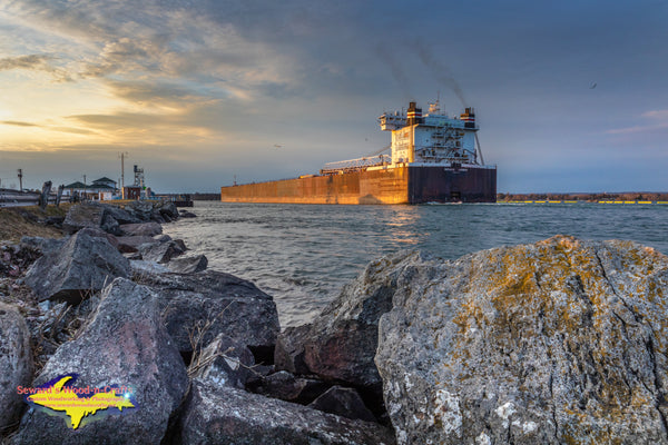 Great Lakes Freighters Photography Indiana Harbor passing by Rotary Park Sault Ste. Marie, Michigan