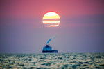 Ship Mesabi Miner Sunset Mackinac Straits -4266