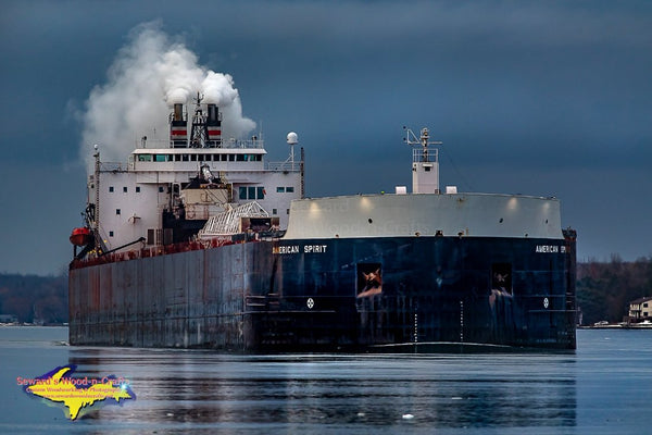 Great Lakes Freighter photography American Spirit Photo Home Office Decor