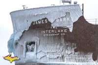 James R. Barker Iced Photo Great Lakes Freighter Photography Images For Sale