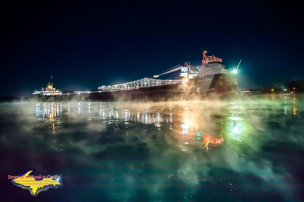 John G. Munson Winter Reflection Photo Great Lakes Freighter Images For Boat Fans