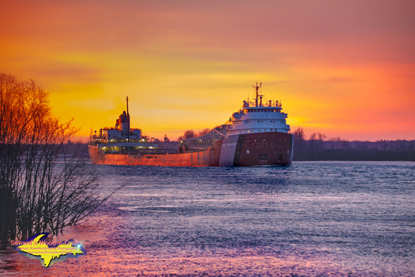 Great Lakes Freighters Photography Sunrise on the John G. Munson