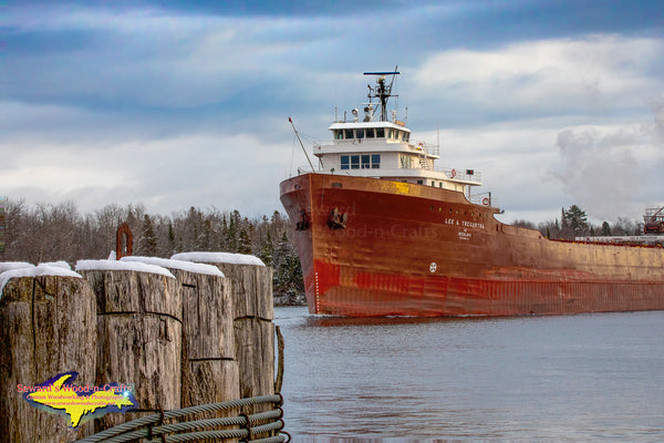 Great Lakes Freighters Lee A Tregurtha Coming Up On Mission Point Sault Michigan. Photos