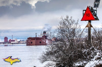 Great Lakes Freighters Mesabi Miner Leaving The Lower Harbor Sault Michigan